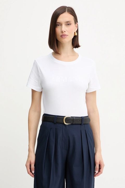 Armani Exchange t-shirt bawełniany damski kolor biały XW001376 AF10356 - zdjęcie produktu nr 1