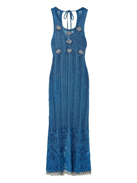 Rabanne embellished openwork midi dress - Blue - zdjęcie produktu nr 1