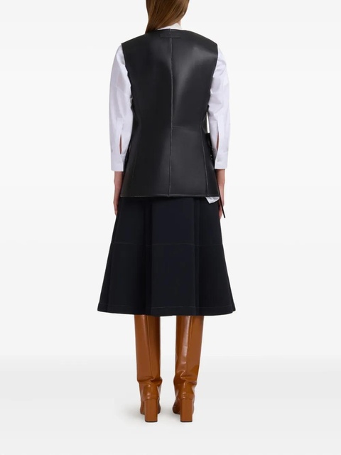 Marni front-button leather gilet - Black - zdjęcie produktu nr 2