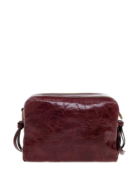 ISABEL MARANT Wardy Camera logo-detailed leather shoulder bag - Red - zdjęcie produktu nr 2