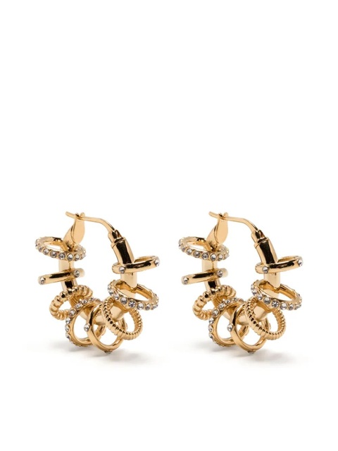 Amina Muaddi multiring hoop small earrings - Gold - zdjęcie produktu nr 1