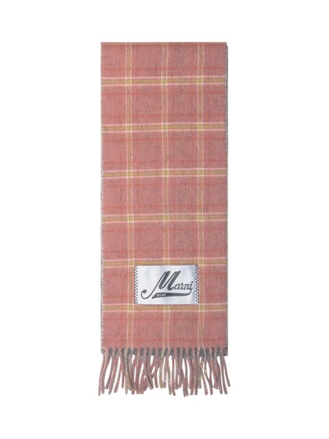 Marni checked fringed scarf - Pink - zdjęcie produktu nr 1