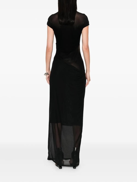 Jean Paul Gaultier mesh-panelled maxi dress - Black - zdjęcie produktu nr 2