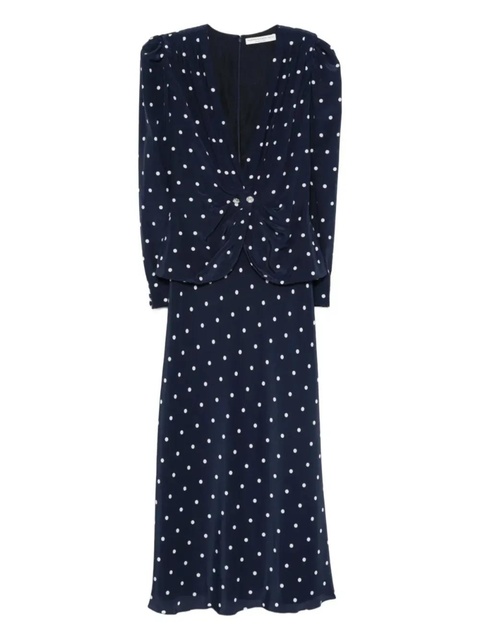 Alessandra Rich polka dot-print midi dress - Blue - zdjęcie produktu nr 2