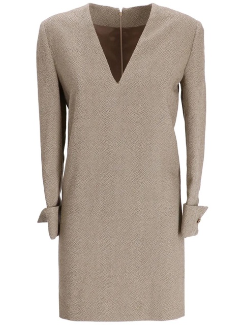 Golden Goose V-neck wool minidress - Brown - zdjęcie produktu nr 1