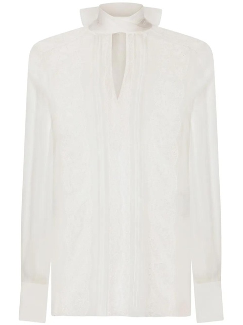 Dolce & Gabbana chantilly lace semi-sheer blouse - White - zdjęcie produktu nr 1