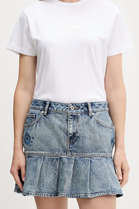 Hugo Blue spódnica jeansowa kolor niebieski mini rozkloszowana 50546318 - zdjęcie produktu nr 1