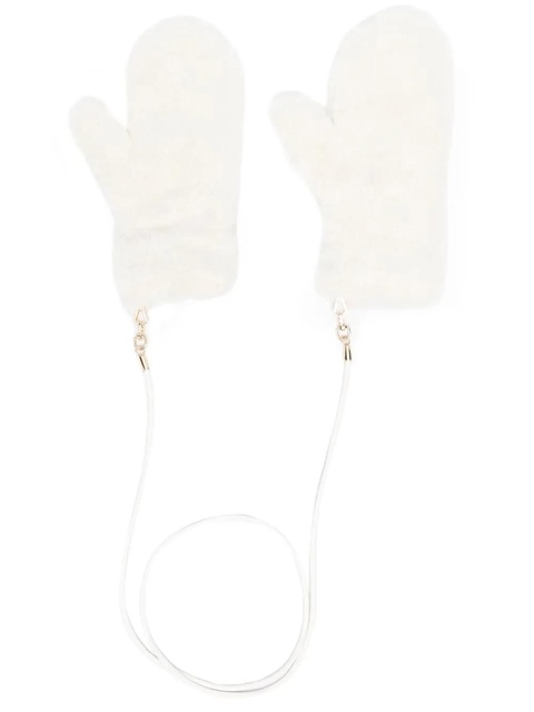 Max Mara detachable-strap wool mittens - White - zdjęcie produktu nr 1