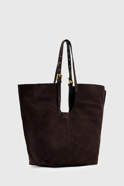 AllSaints torba zamszowa ARA kolor brązowy W338XC - zdjęcie produktu nr 2