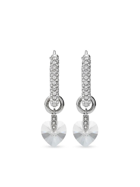 Jimmy Choo crystal heart hoop earrings - Silver - zdjęcie produktu nr 1