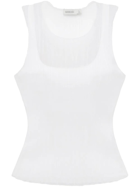 Simkhai Oakley semi-sheer tank top - White - zdjęcie produktu nr 1