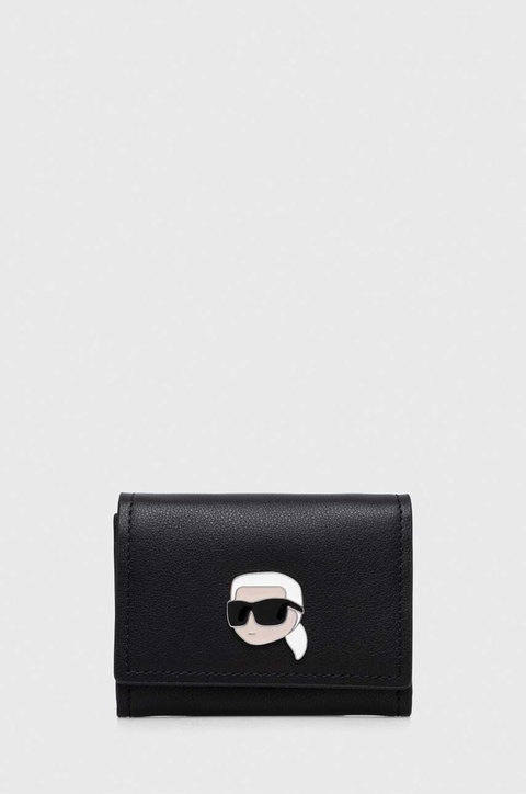 Karl Lagerfeld portfel skórzany damski kolor czarny - zdjęcie produktu nr 1