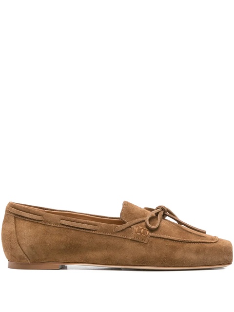 Aeyde Jasper bow-detail suede loafers - Brown - zdjęcie produktu nr 1