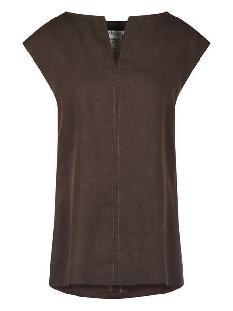 Max Mara cap-sleeve linen top - Brown - zdjęcie produktu nr 1