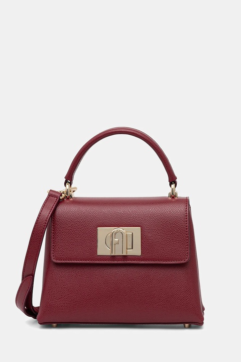 Furla torebka skórzana kolor bordowy WB00109.ARE000.CGQ00 - zdjęcie produktu nr 1