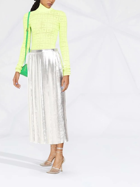Valentino Garavani metallic plissé midi skirt - Silver - zdjęcie produktu nr 1
