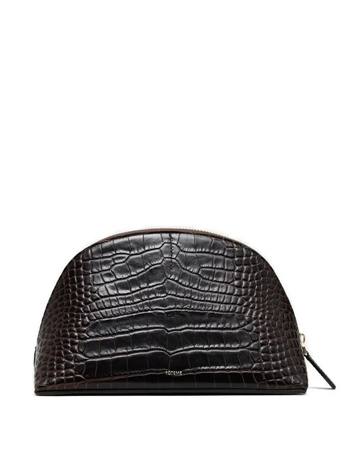 TOTEME crocodile-embossed clutch bag - Brown - zdjęcie produktu nr 1