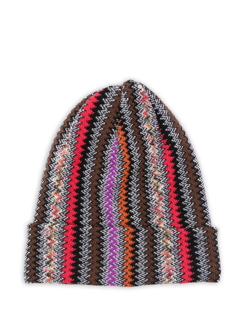 Missoni zigzag wool beanie - Brown - zdjęcie produktu nr 1