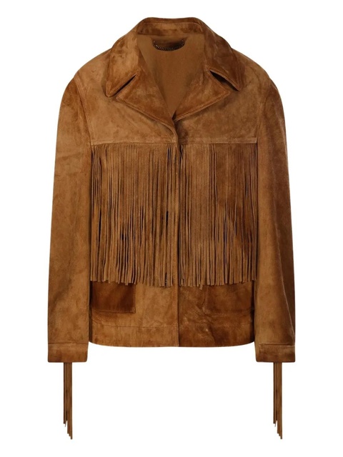 Golden Goose fringe-detail leather jacket - Brown - zdjęcie produktu nr 1