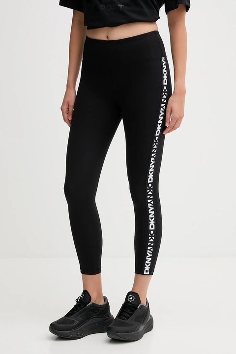 Dkny legginsy damskie kolor czarny z aplikacją DP5P3523 - zdjęcie produktu nr 1