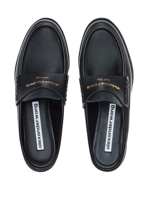 Alexander Wang logo lettering mules - Black - zdjęcie produktu nr 2