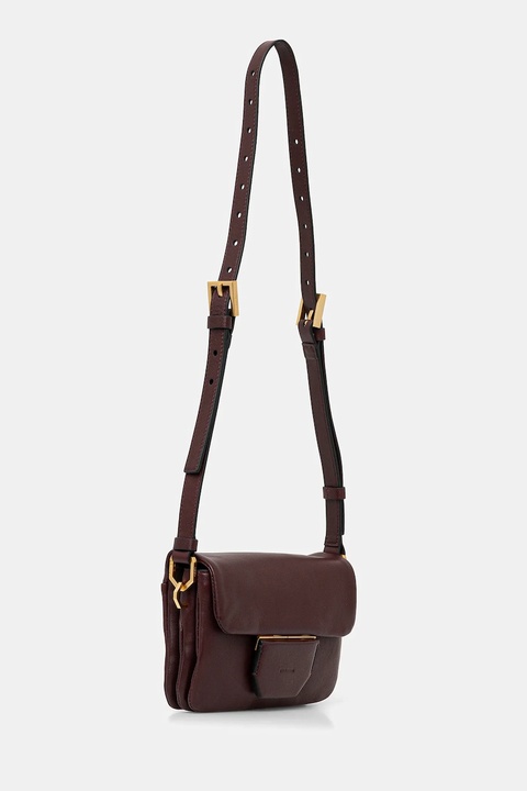 AllSaints torebka skórzana JUPITER kolor bordowy W263XC - zdjęcie produktu nr 2