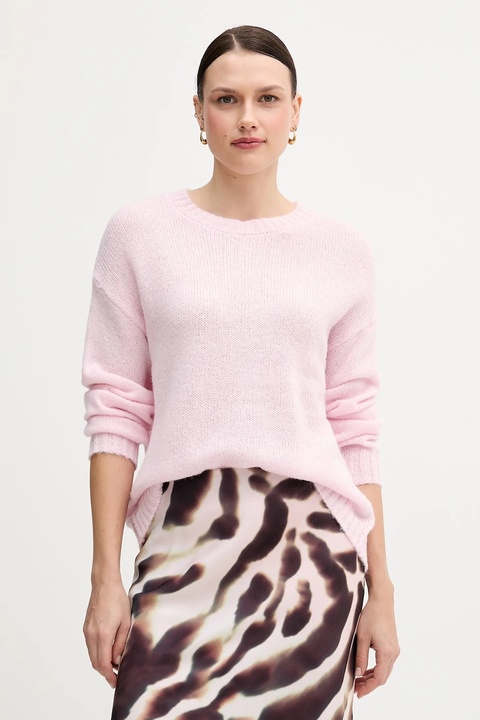 Marc Aurel sweter z dodatkiem wełny damski kolor różowy 8050-8001-82091 - zdjęcie produktu nr 1