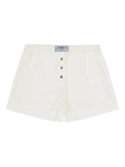 GANNI logo-patch shorts - White - zdjęcie produktu nr 1
