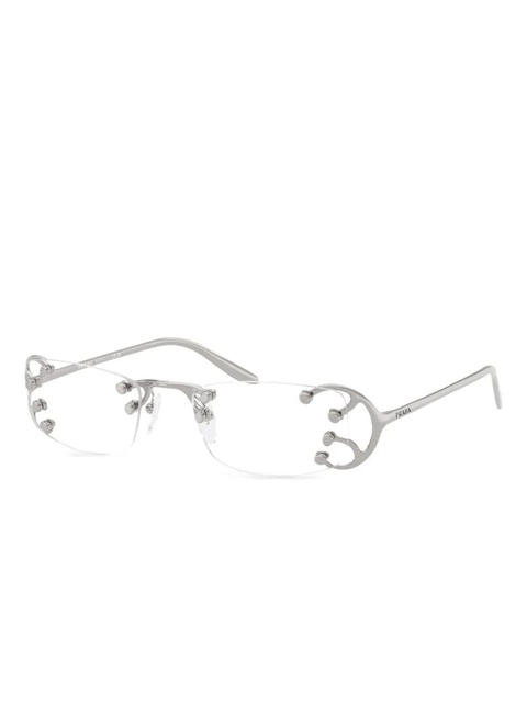 Prada Eyewear rimless metallic-detail glasses - Silver - zdjęcie produktu nr 1