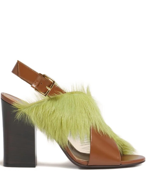 Marni criss-cross fur sandals - Brown - zdjęcie produktu nr 2