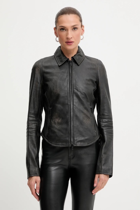 Diesel kurtka skórzana L-EGRAD kolor brązowy przejściowa A19596.0ILBS - zdjęcie produktu nr 1