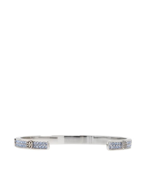 Tory Burch rhinestone-embellished logo bracelet - Silver - zdjęcie produktu nr 2