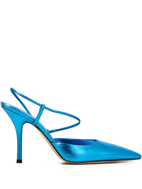 Paris Texas 95mm Anita pointed leather pumps - Blue - zdjęcie produktu nr 1