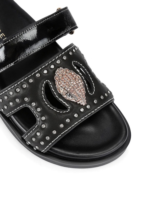 Kurt Geiger London klapki skórzane Eagle Stud Cut Out Sdl damskie kolor czarny 4734209139 - zdjęcie produktu nr 2