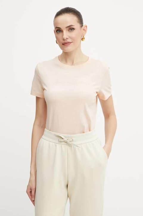 Armani Exchange t-shirt bawełniany damski kolor różowy XW000839 AF10356 - zdjęcie produktu nr 1