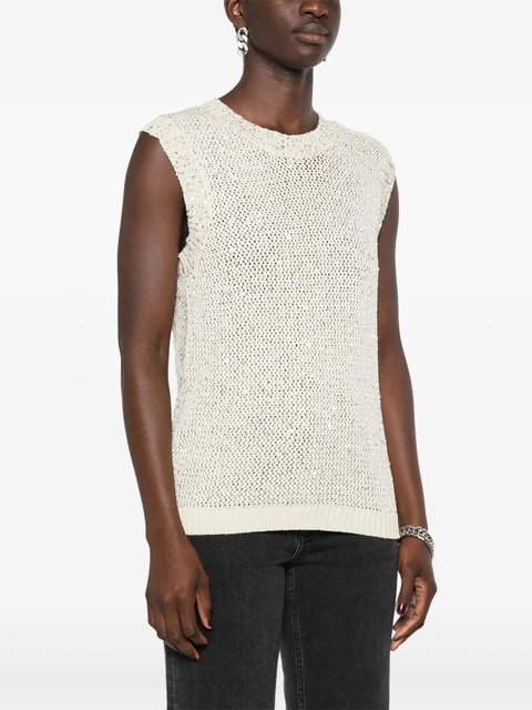 Golden Goose Melyssa sequin-embellished knitted top - Neutrals - zdjęcie produktu nr 2