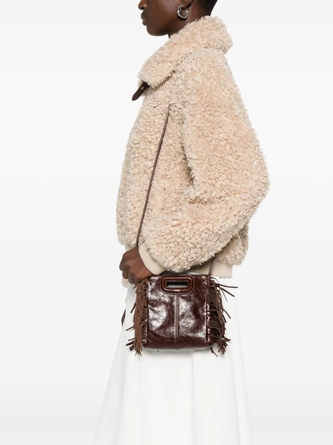 Maje patent-leather fringe mini bag - Brown - zdjęcie produktu nr 1