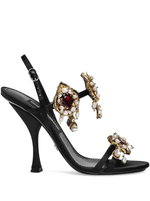 Dolce & Gabbana 105mm embellished stiletto sandals - Black - zdjęcie produktu nr 1
