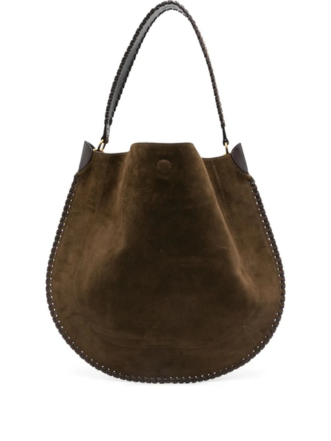 ISABEL MARANT braided-trim suede clutch bag - Brown - zdjęcie produktu nr 1