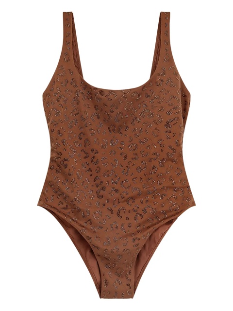 MC2 Saint Barth leopard-print embellished swimsuit - Brown - zdjęcie produktu nr 1
