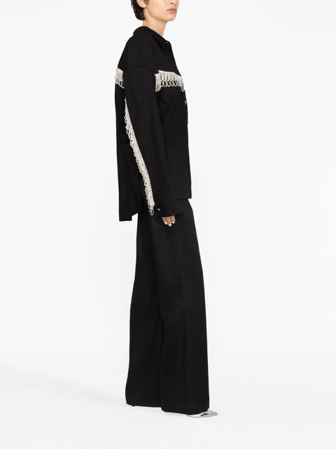ROTATE BIRGER CHRISTENSEN crystal-embellished long-sleeve shirt - Black - zdjęcie produktu nr 2