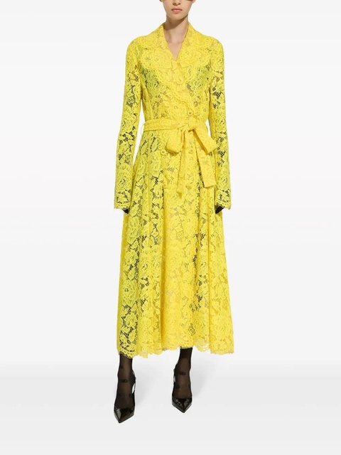 Dolce & Gabbana cordonetto-lace trench coat - Yellow - zdjęcie produktu nr 1