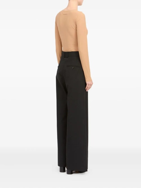 MM6 Maison Margiela tie detail tailored trousers - Black - zdjęcie produktu nr 1