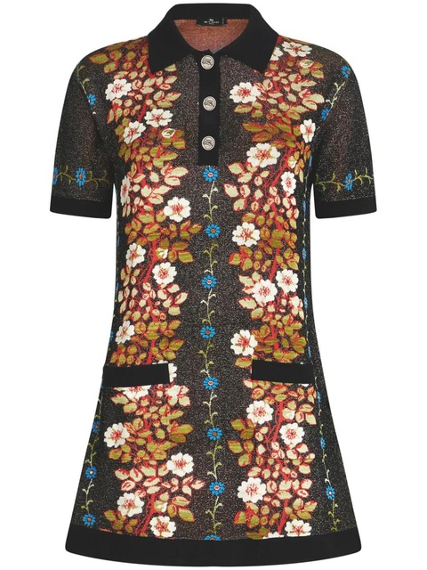 ETRO floral-jacquard knit dress - Black - zdjęcie produktu nr 1