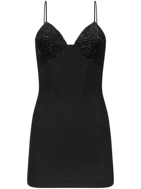 AREA crystal-embellished v-neck minidress - Black - zdjęcie produktu nr 1