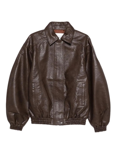 The Frankie Shop Prescott grained faux leather jacket - Brown - zdjęcie produktu nr 1