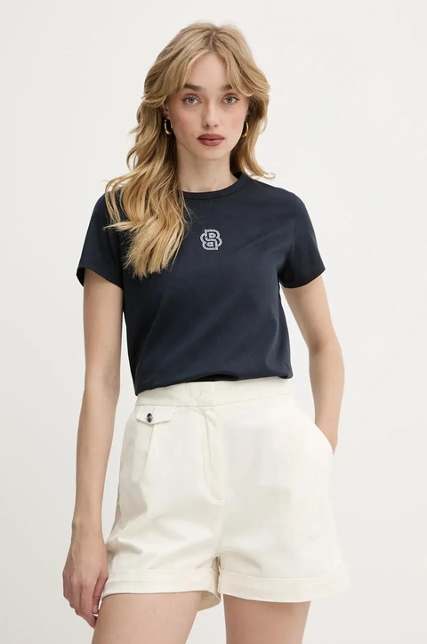 BOSS t-shirt bawełniany damski kolor granatowy 50537598 - zdjęcie produktu nr 1