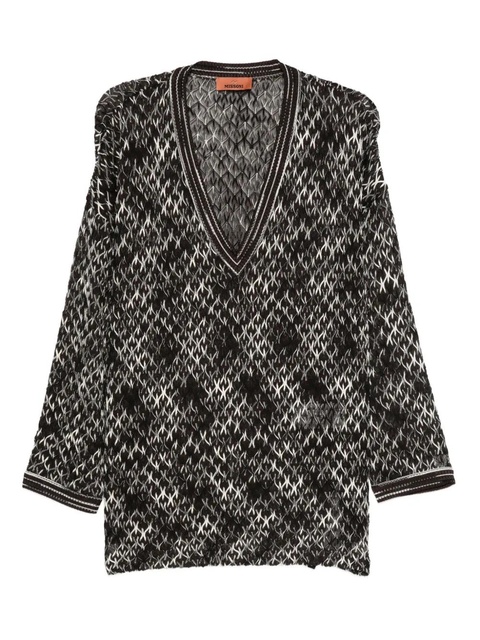 Missoni geometric-pattern V-neck sweater - Brown - zdjęcie produktu nr 1