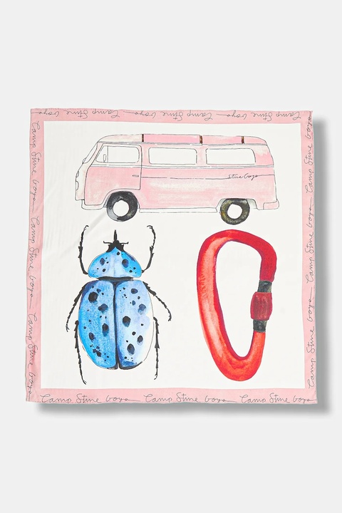 Stine Goya apaszka jedwabna 0 damska kolor biały wzorzysta SG-AW25-A010-2287 - zdjęcie produktu nr 2