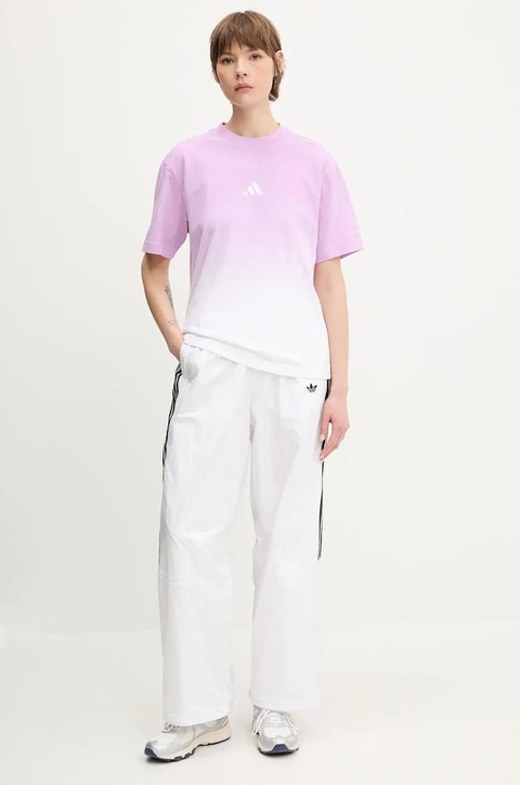 adidas t-shirt bawełniany ALL SZN Dip Dye damski kolor fioletowy JJ4539 - zdjęcie produktu nr 2